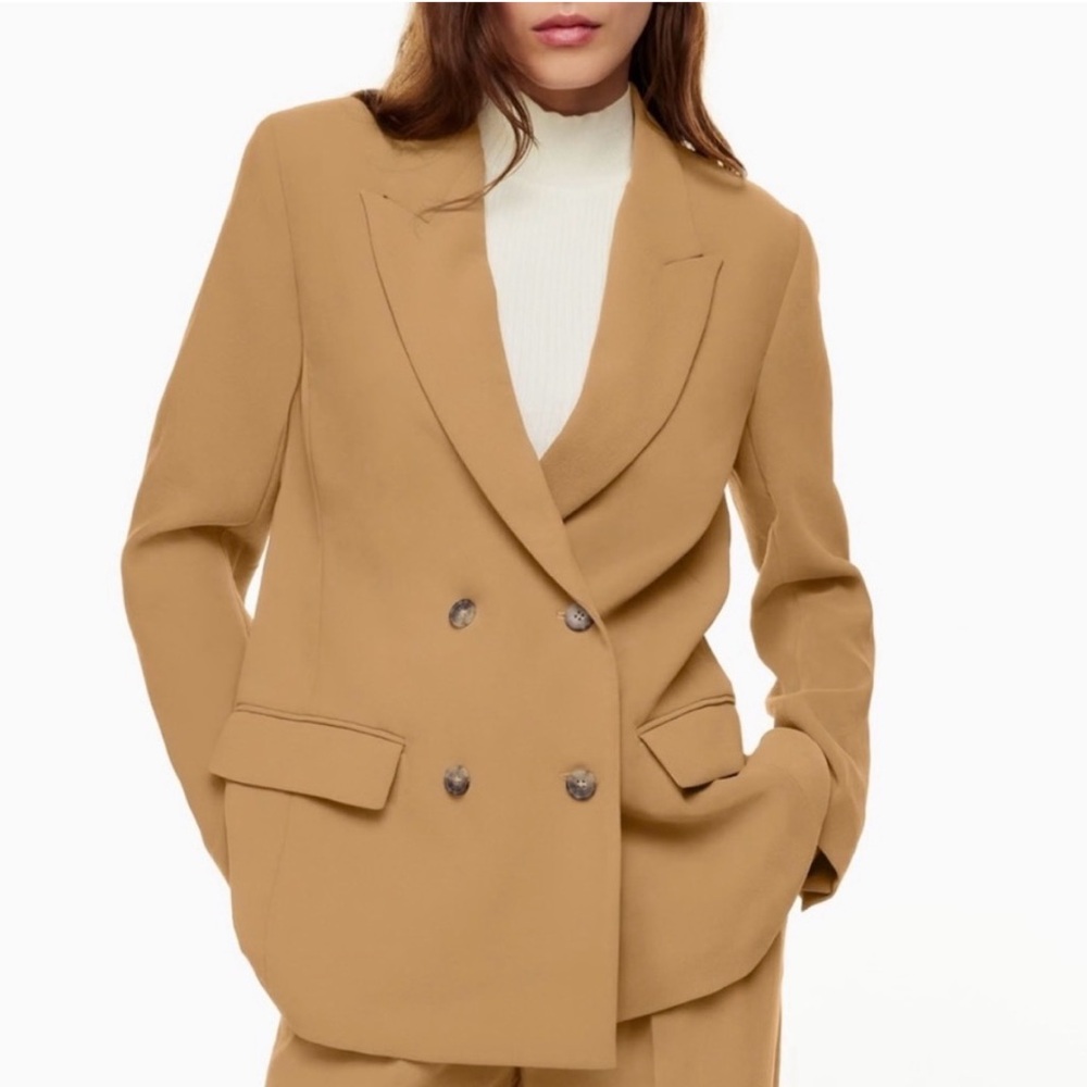 Aritzia Wilfred Seville Blazer and Pleated Midi Skirt Set 0